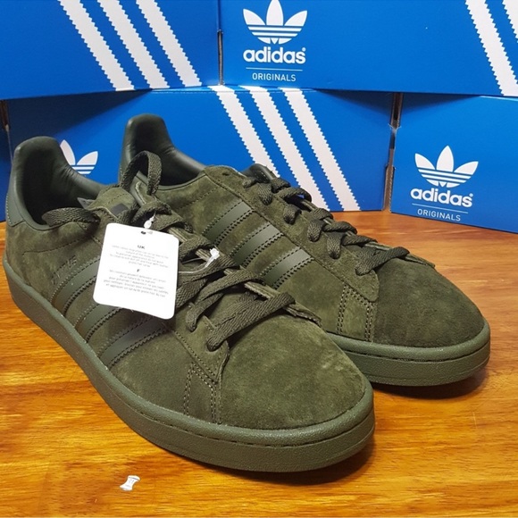 Adidas Originals Campus in Dark Cargo Green US Men’s Size 10.5 - Picture 3 of 7